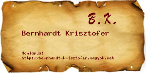 Bernhardt Krisztofer névjegykártya