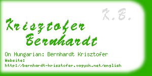 krisztofer bernhardt business card